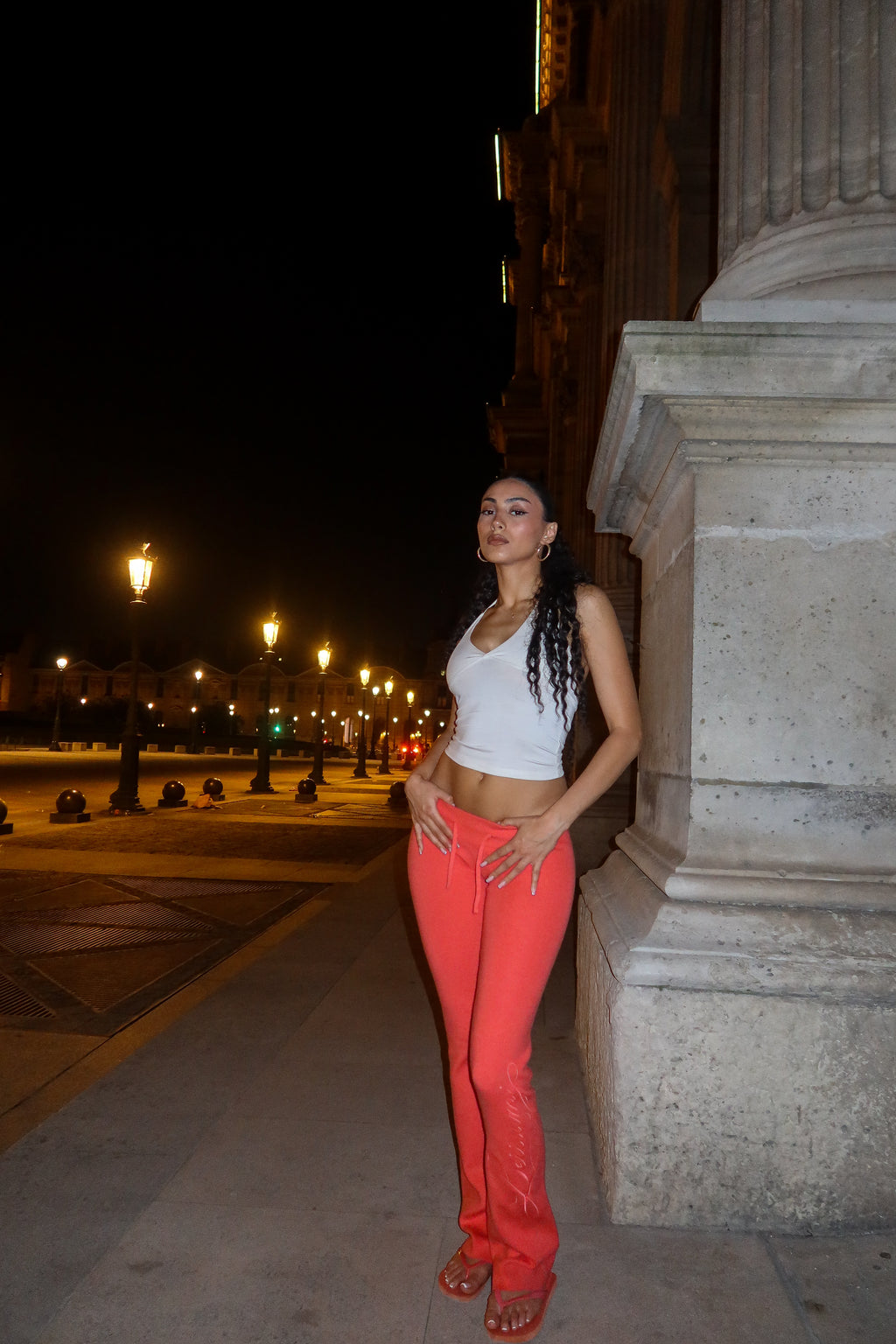 Coral Shell Smooth Knit Pants